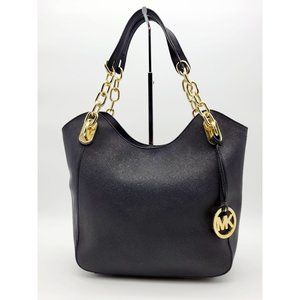 Michael Kors Black Saffiano Leather Chain Purse